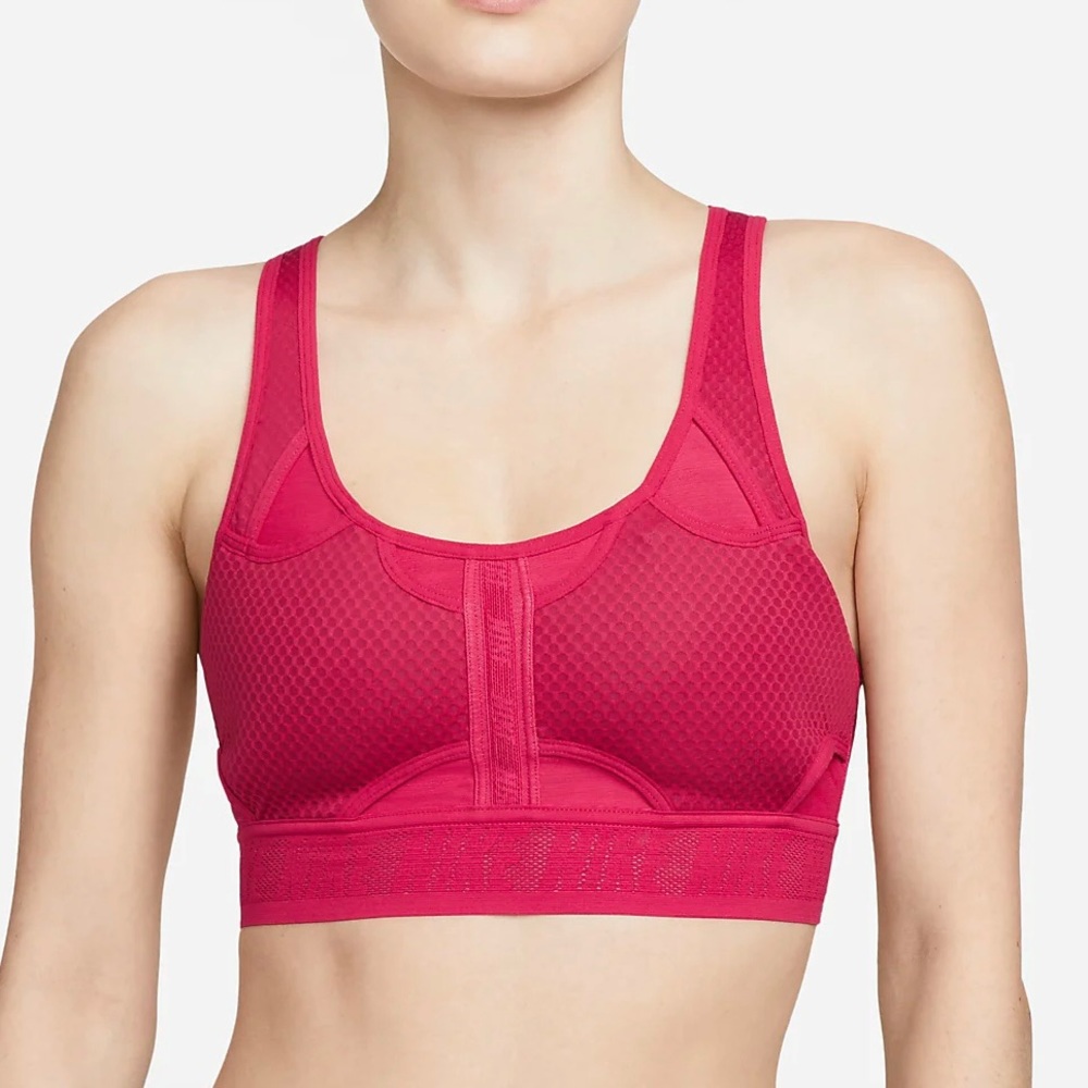 Nike Sports Bra Size XS Hot Pink Swoosh UltraBreathe Medium-Support CZ4439-614